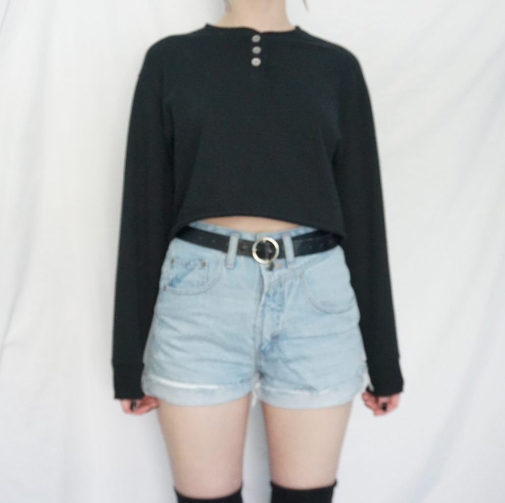 Black Cropped Sweater